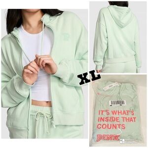 VS PINK NWT Ivy Fleece Campus Full Zip Hoodie